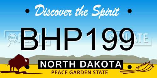 BHP199 North Dakota License Plate