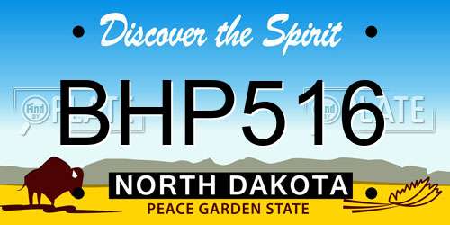 BHP516 North Dakota License Plate
