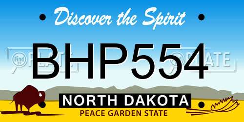 BHP554 North Dakota License Plate