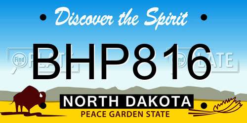 BHP816 North Dakota License Plate