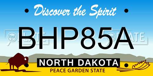 BHP85A North Dakota License Plate
