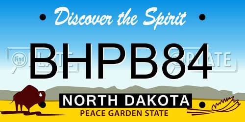 BHPB84 North Dakota License Plate