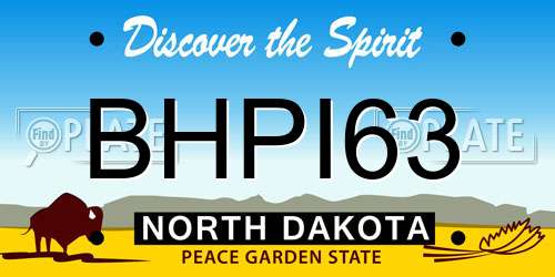 BHPI63 North Dakota License Plate