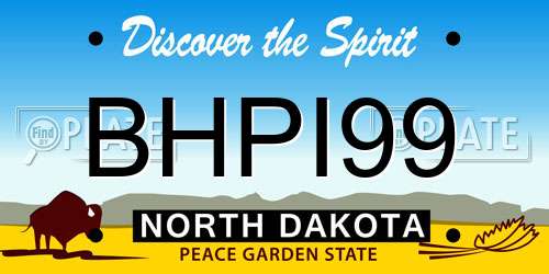 BHPI99 North Dakota License Plate