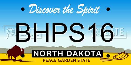 BHPS16 North Dakota License Plate