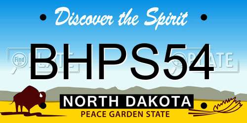 BHPS54 North Dakota License Plate