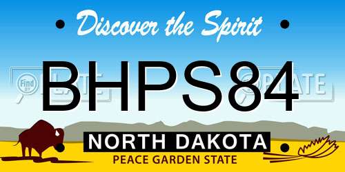 BHPS84 North Dakota License Plate