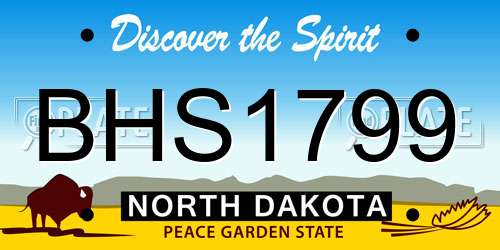 BHS1799 North Dakota License Plate