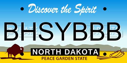 BHSYBBB North Dakota License Plate