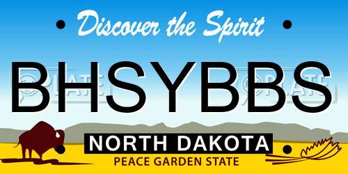 BHSYBBS North Dakota License Plate