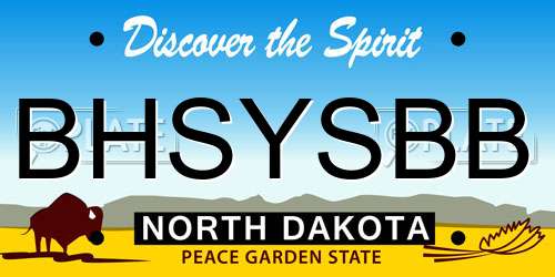 BHSYSBB North Dakota License Plate
