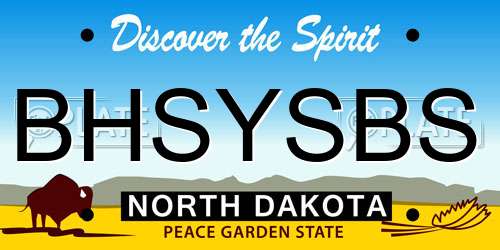 BHSYSBS North Dakota License Plate