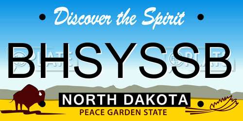 BHSYSSB North Dakota License Plate