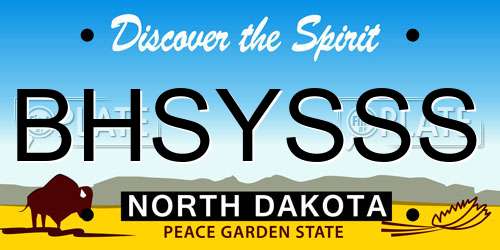 BHSYSSS North Dakota License Plate