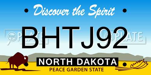 BHTJ92 North Dakota License Plate