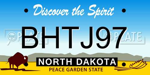 BHTJ97 North Dakota License Plate