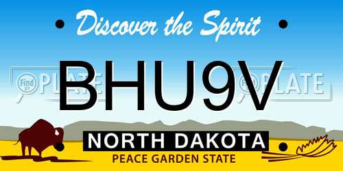 BHU9V North Dakota License Plate