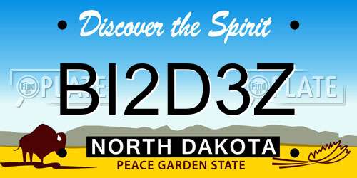 BI2D3Z North Dakota License Plate