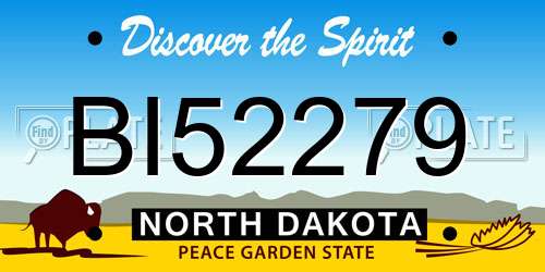 BI52279 North Dakota License Plate