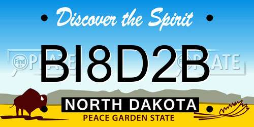 BI8D2B North Dakota License Plate