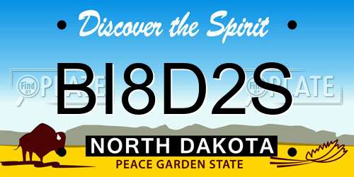 BI8D2S North Dakota License Plate