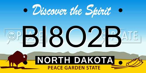 BI8O2B North Dakota License Plate