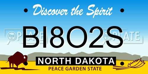 BI8O2S North Dakota License Plate