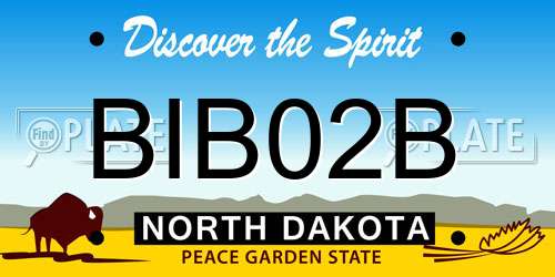 BIB02B North Dakota License Plate