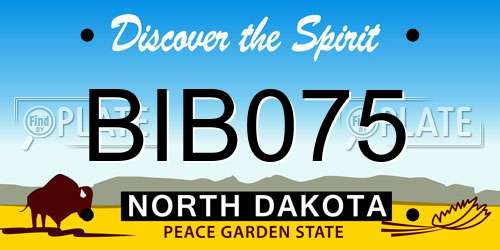 BIB075 North Dakota License Plate