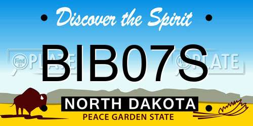 BIB07S North Dakota License Plate