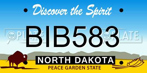 BIB583 North Dakota License Plate