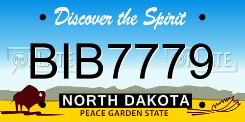 BIB7779 North Dakota License Plate