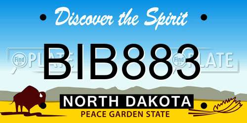 BIB883 North Dakota License Plate