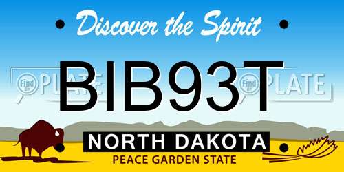 BIB93T North Dakota License Plate