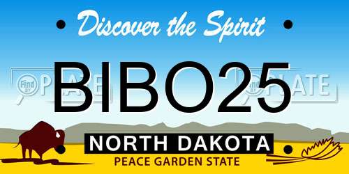 BIBO25 North Dakota License Plate