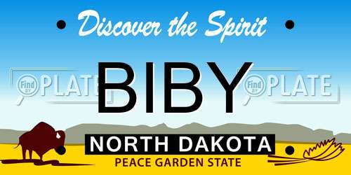 BIBY North Dakota License Plate