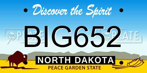BIG652 North Dakota License Plate