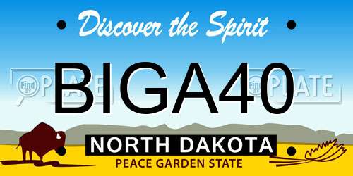 BIGA40 North Dakota License Plate