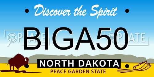 BIGA50 North Dakota License Plate