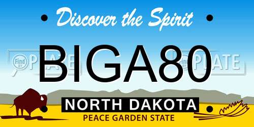 BIGA80 North Dakota License Plate