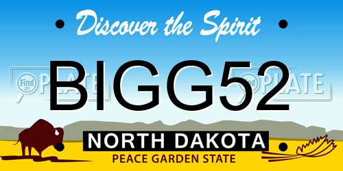 BIGG52 North Dakota License Plate