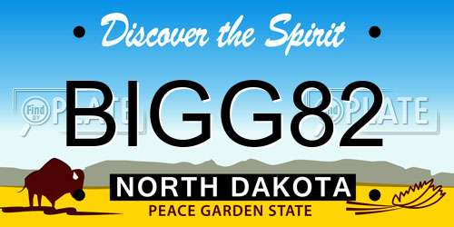 BIGG82 North Dakota License Plate