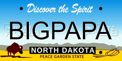 BIGPAPA North Dakota License Plate