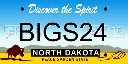 BIGS24 North Dakota License Plate