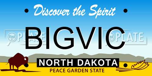 BIGVIC North Dakota License Plate