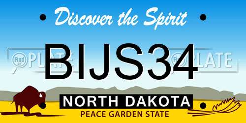 BIJS34 North Dakota License Plate