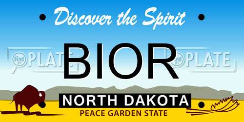 BIOR North Dakota License Plate