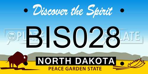 BIS028 North Dakota License Plate