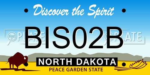 BIS02B North Dakota License Plate