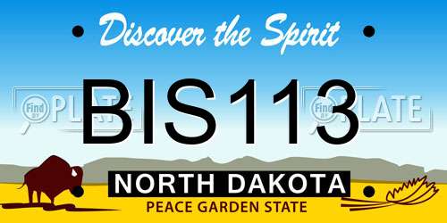 BIS113 North Dakota License Plate